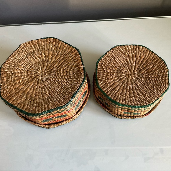 Vintage Sweetgrass Lidded Nesting Basket Set Of 2 - Picture 5 of 7